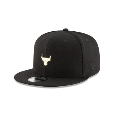 Chicago Bulls Gorra | New Era NBA Badge Slick 9fifty Snapback Cap Mexico - Negros